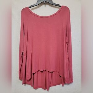 Women's American Eagle Outfitters Soft & Sexy Pink High Low Blouse, Medium EUC